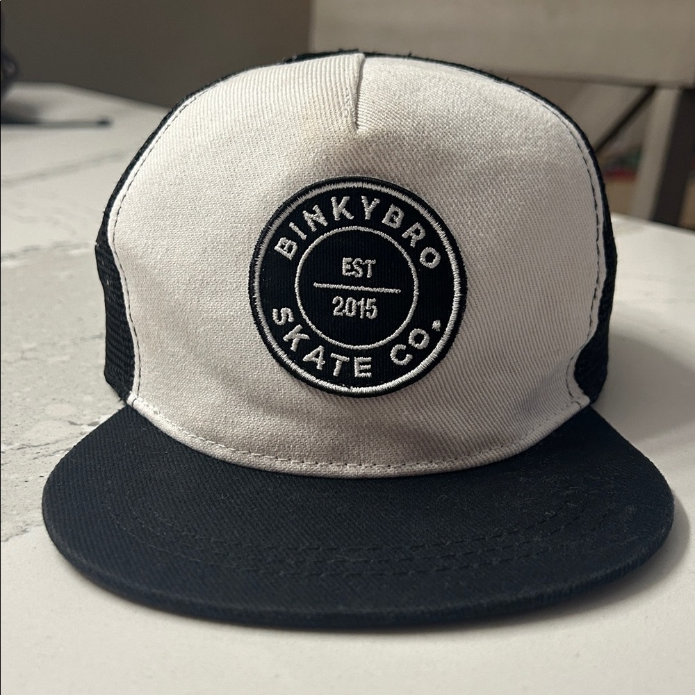 BinkyBro Redondo Toddler Black and White Snapback Hat